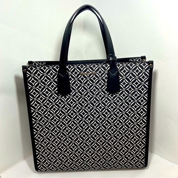 Michael Michael Kors Large Black/Ltd Cream Multi NS Tote - Picture 1 of 14
